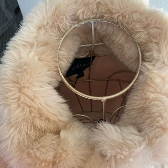 Beulah faux fur pink/beige jacket snap closure size large - Picture 15 of 16